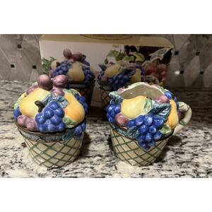 Mikasa Garden Harvest Sugar Bowl and Creamer KT429